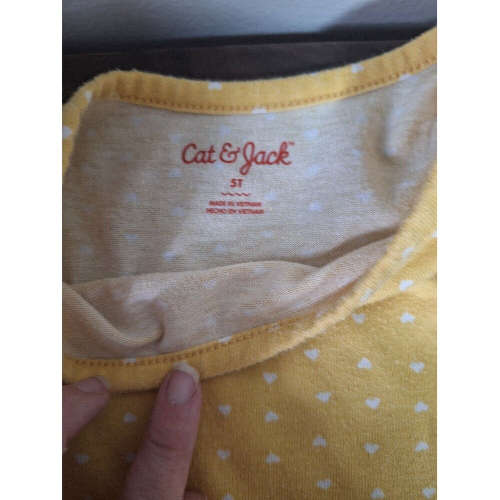 Cat & Jack 5t yellow polka dots dress - Picture 2 of 2